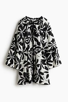 Trumpet-Sleeved Tunic Dress