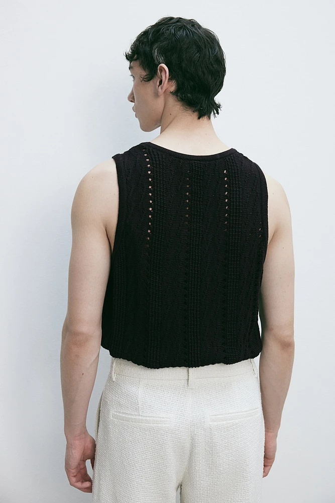 Regular Fit Pattern-knit Sweater Vest