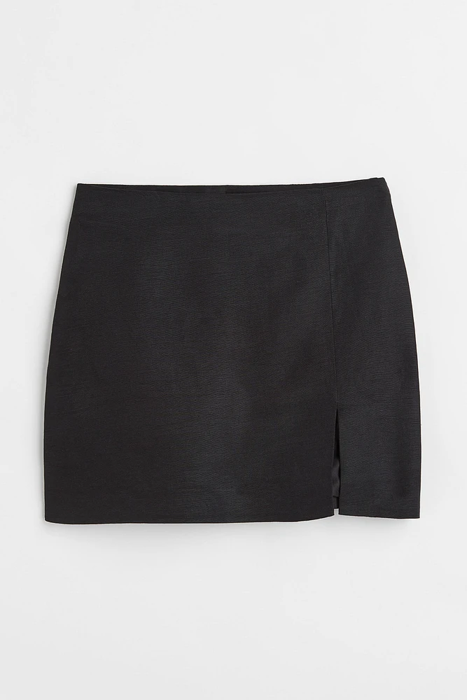 Short Linen-blend Skirt