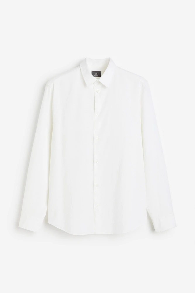 Regular Fit Linen-blend Shirt