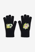 Gloves with Printed Motif