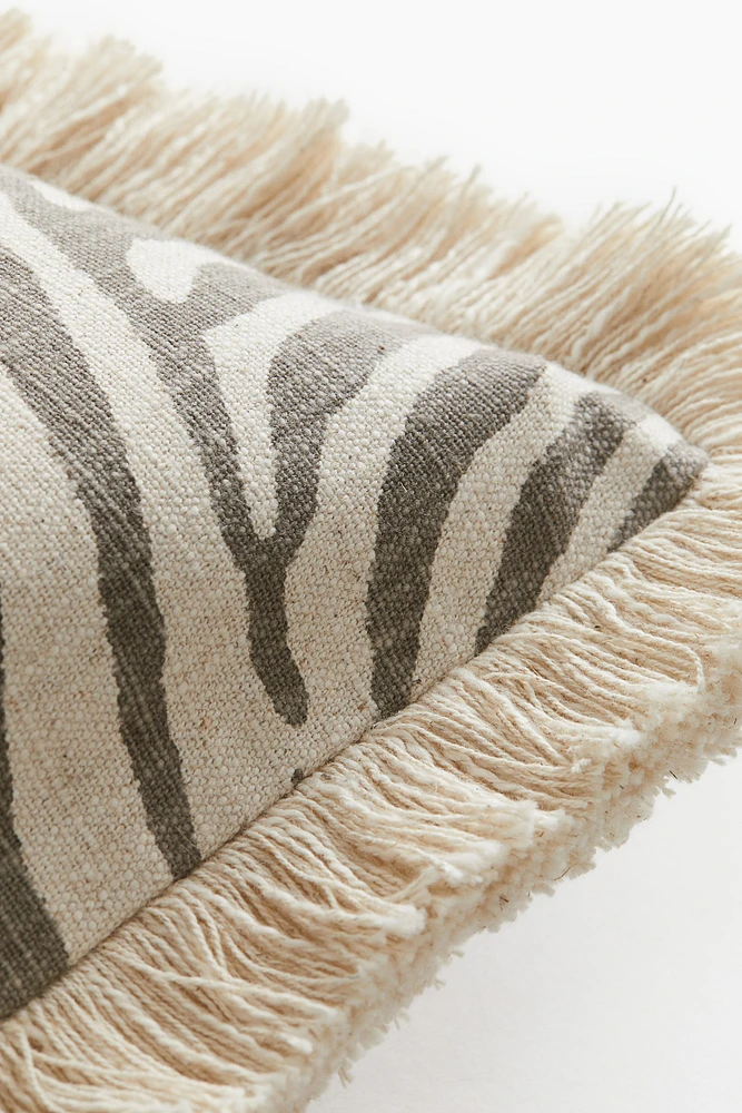 Cotton Cushion Cover with Fringe