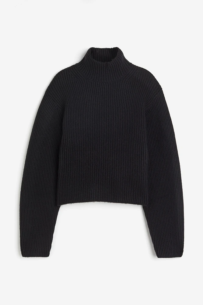 Rib-knit Mock Turtleneck Sweater