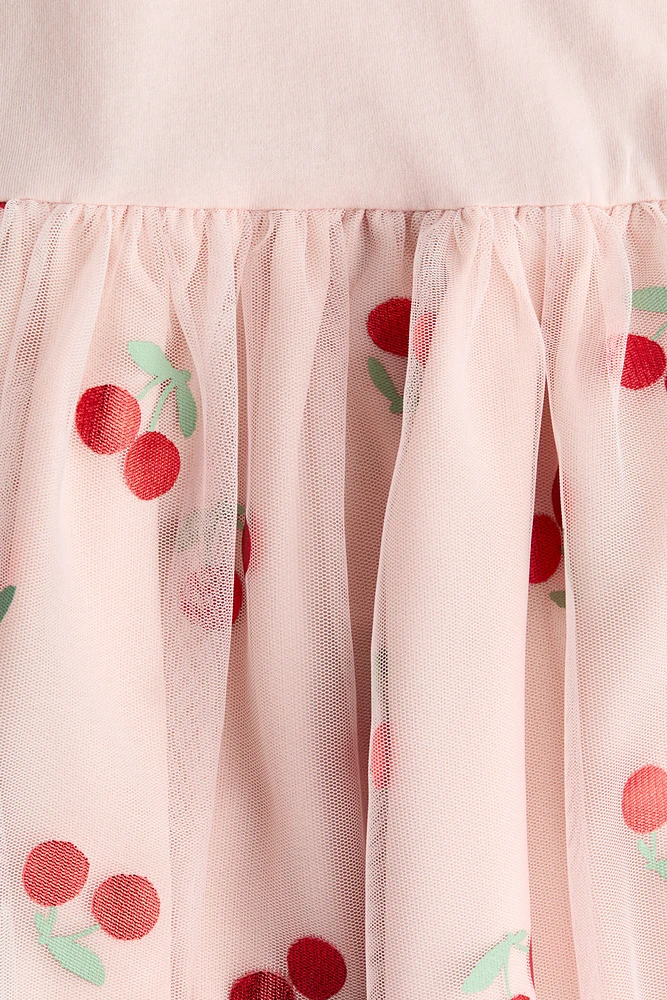 Jersey Dress with Tulle Skirt