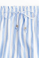 Linen-Blend Drawstring Shorts