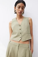 Linen-blend Vest