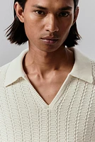 Regular-Fit Textured-Knit Polo Shirt