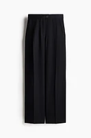 Wide-Leg Twill Pants