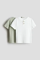 Lot de 2 T-shirts à col tunisien
