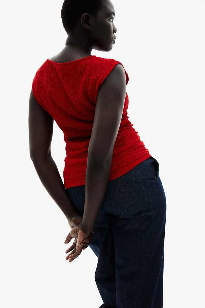 Textured jersey top