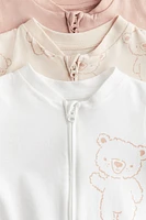 Lot de 3 pyjamas une pièce à fermeture éclair