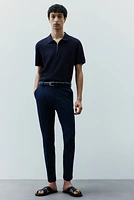 Slim Fit Half-zip Polo Shirt