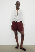 Linen-blend Pull-on Shorts