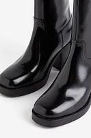 Block-heeled Leather Boots