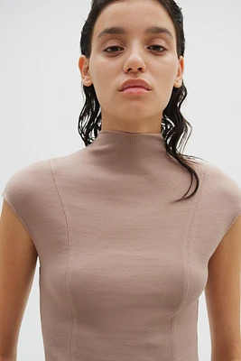 Ribbed Mock Turtleneck Top