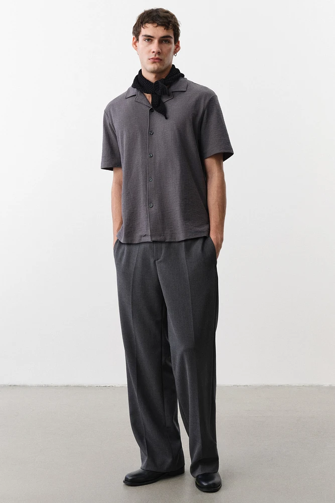 Chemise classique en jersey avec col cubain