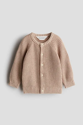 Patent-Knit Cotton Cardigan