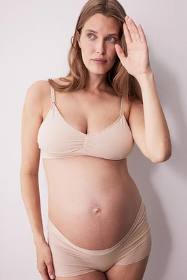 MAMA Seamless Cotton-Blend Nursing Bra