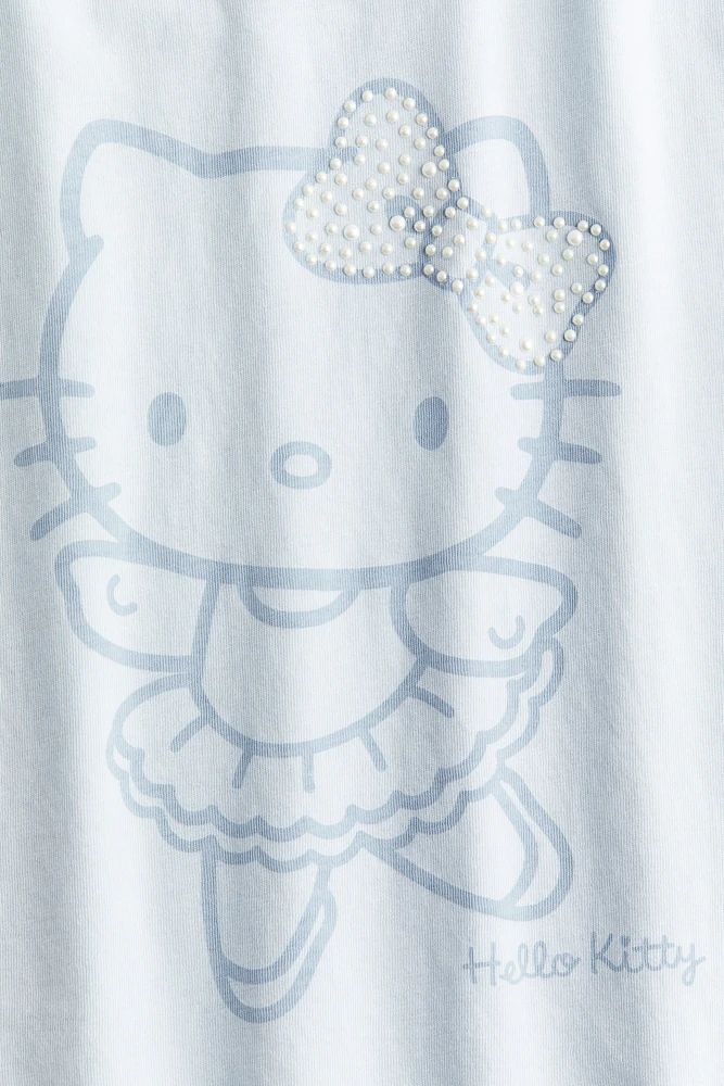 T-shirt with Embellished Printed Motif