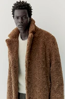 Single-Breasted Teddy Fleece Coat