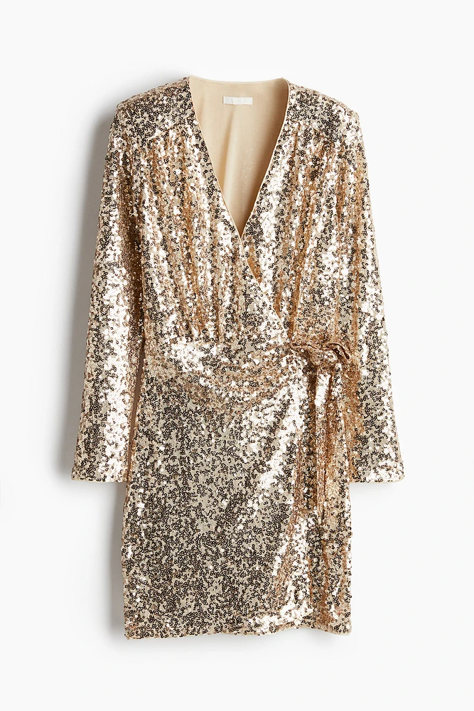 Sequined Wrap Dress