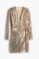 Sequined Wrap Dress