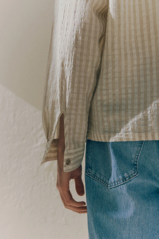 Regular-Fit Linen-Blend Shirt