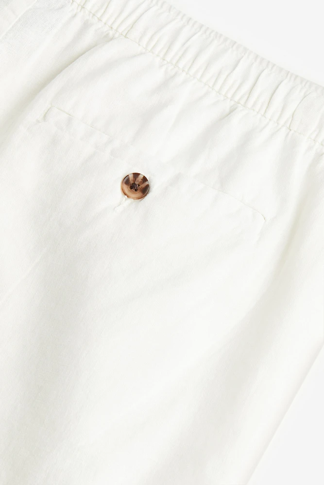 Regular Fit Linen-blend Shorts