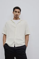 Regular Fit Textured-knit Resort Shirt