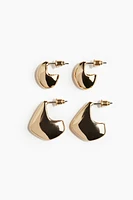 2 pairs Dome Earrings