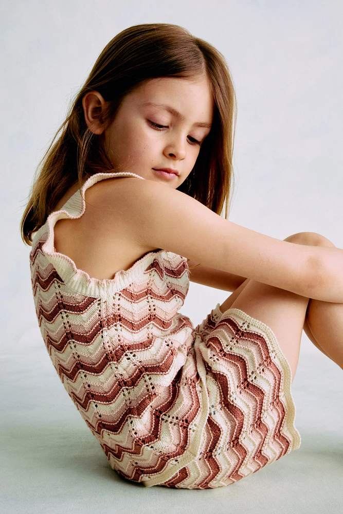 2-Piece Cotton Pointelle-Knit Set