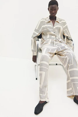 Pantalon large avec taille élastique