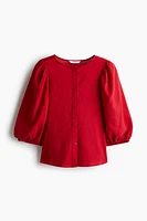 Linen-Blend Blouse