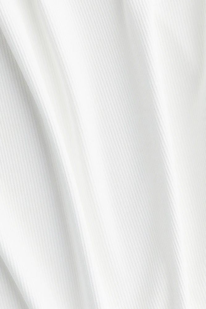 Lace-Trimmed Ribbed T-Shirt