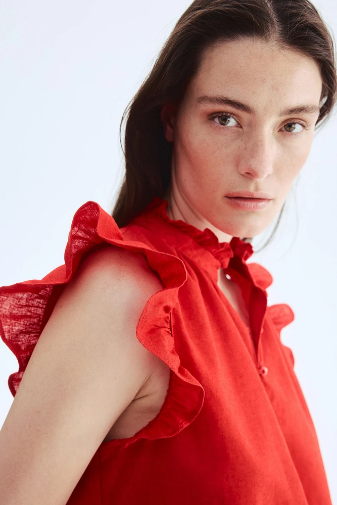 Blouse en lin mélangé