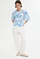 Blouse en lin mélangé