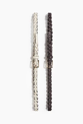 2-Pack Braided Waist Belts