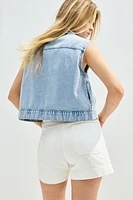 Tie-Front Denim Vest