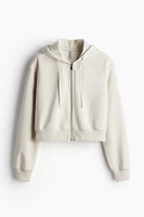 Short Hooded Sweatshirt Jacket