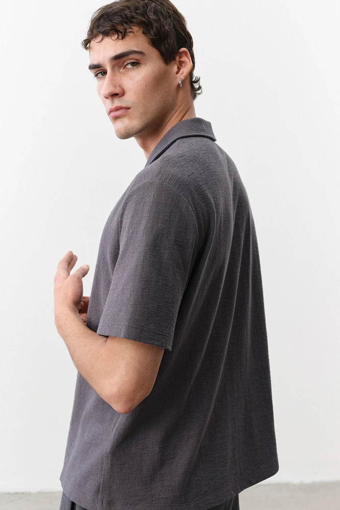 Chemise classique en jersey avec col cubain