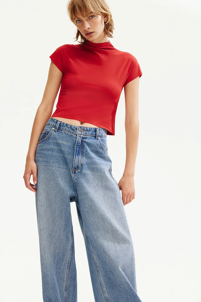 Mock Turtleneck Jersey Top