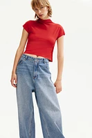 Mock Turtleneck Jersey Top