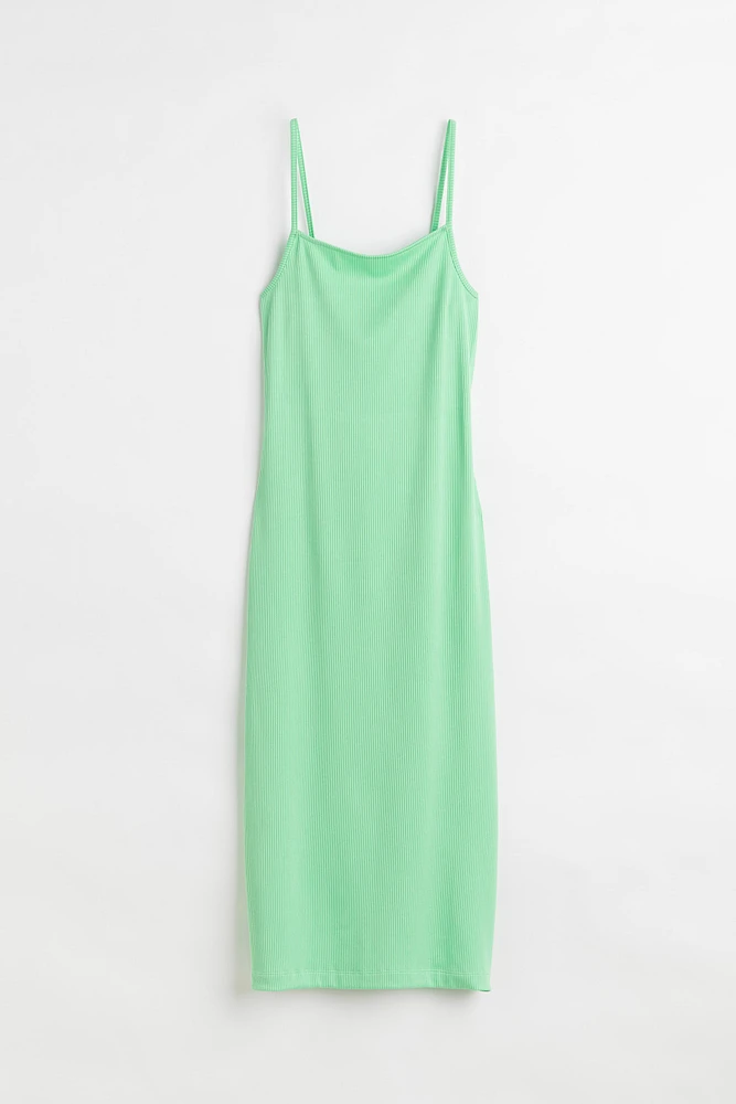 Open-backed ribbed jersey dress