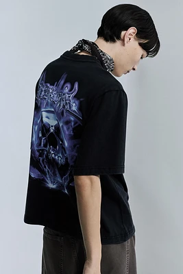 Oversized Fit Vintage-Look Printed T-Shirt