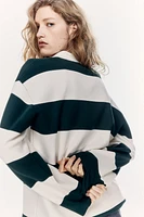 Fine-Knit Polo Sweater