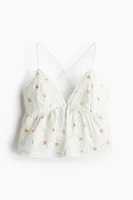 Strappy Top with Eyelet Embroidery