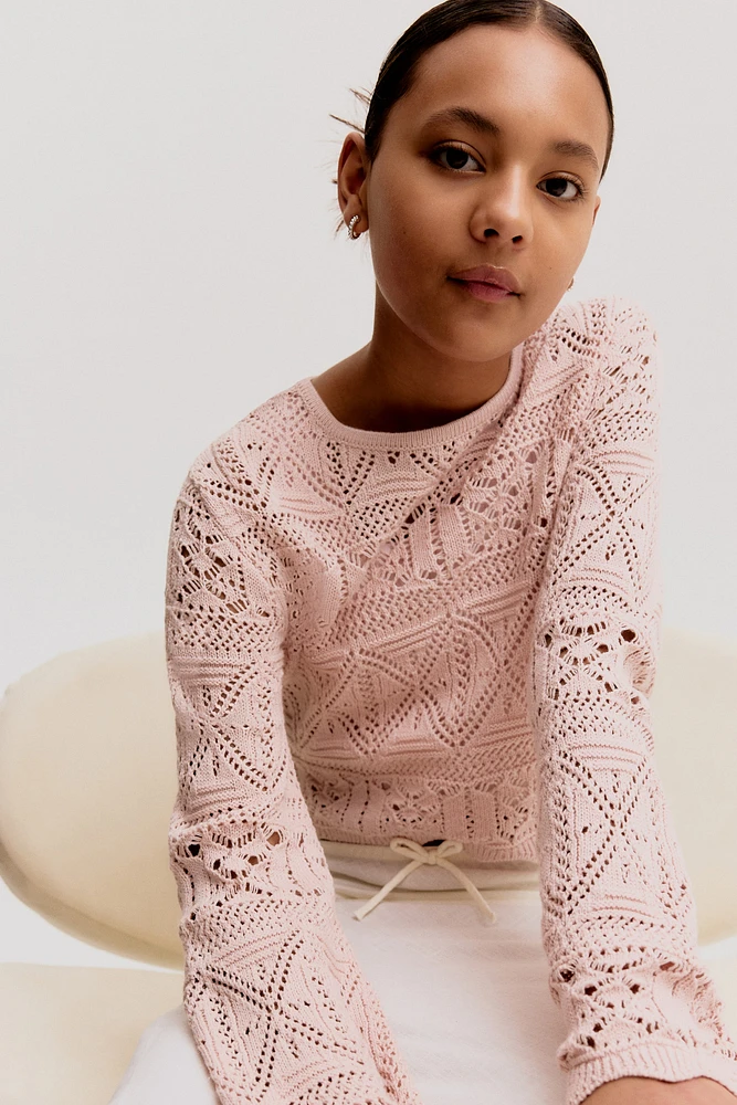 Pointelle-Knit Short Top
