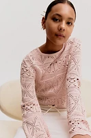 Pointelle-Knit Short Top