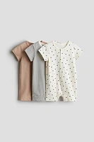 3-pack Cotton Pajama Jumpsuits