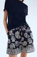 Printed Drawstring Shorts